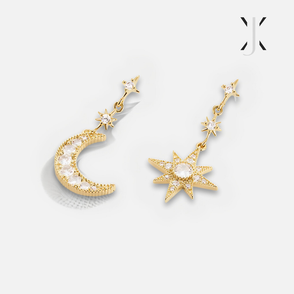 Crystal Moon & Star Earrings