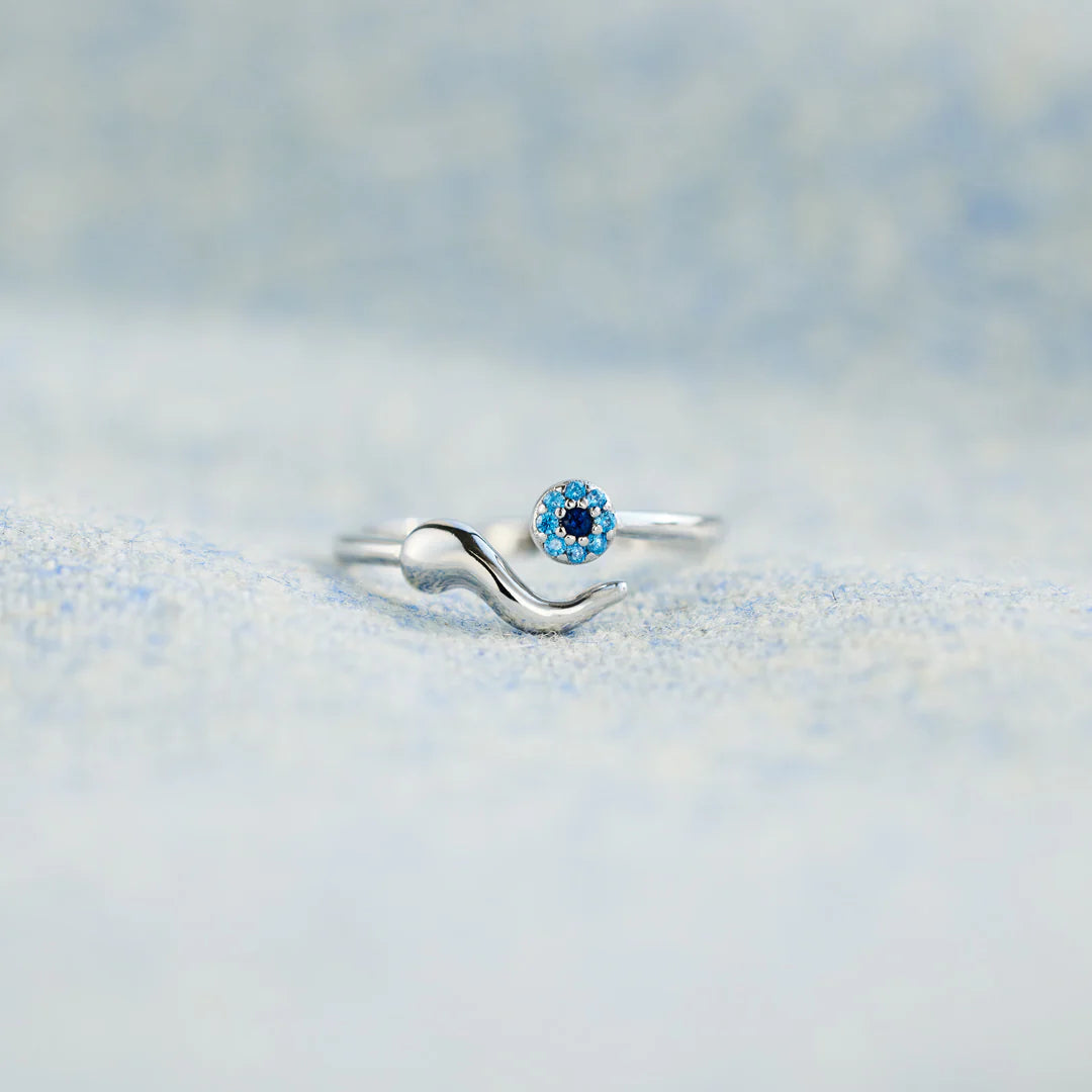 Silver Evil Eye Ring