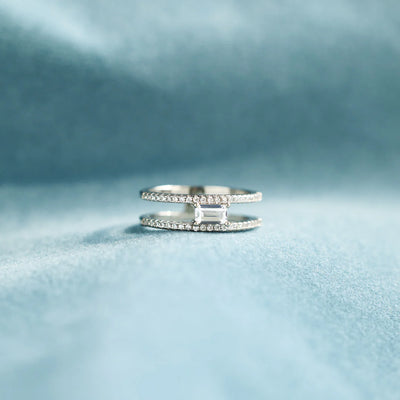 Square Cut Double Band Ring