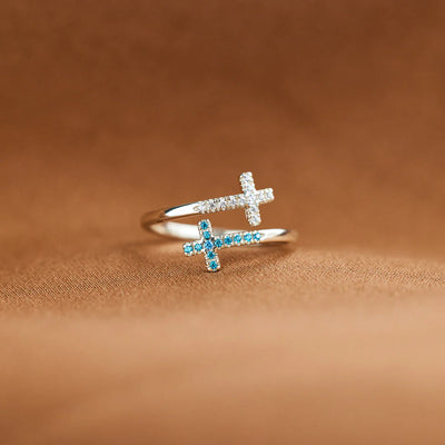 Pavé Double Cross Ring