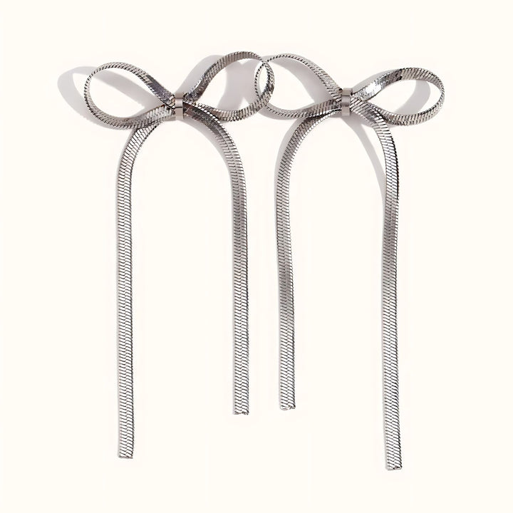 Silver Bow Earrings