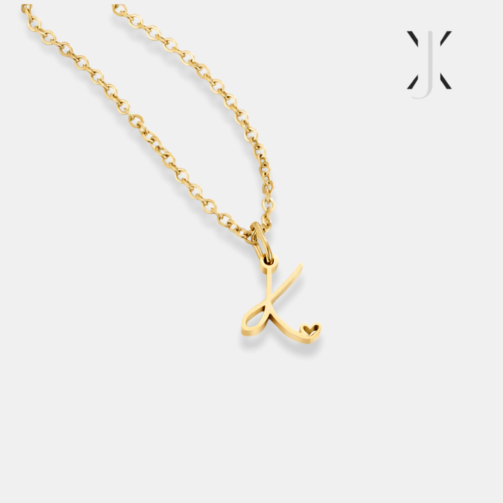 Gold Letter Heart Necklace