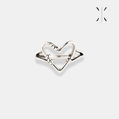 Silver Heart Wire Ring
