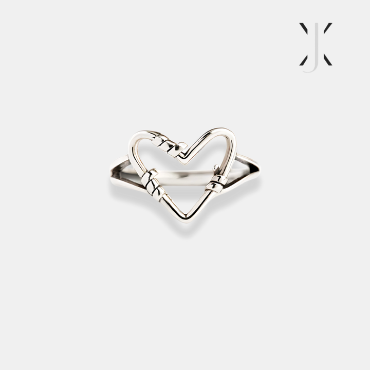 Silver Heart Wire Ring