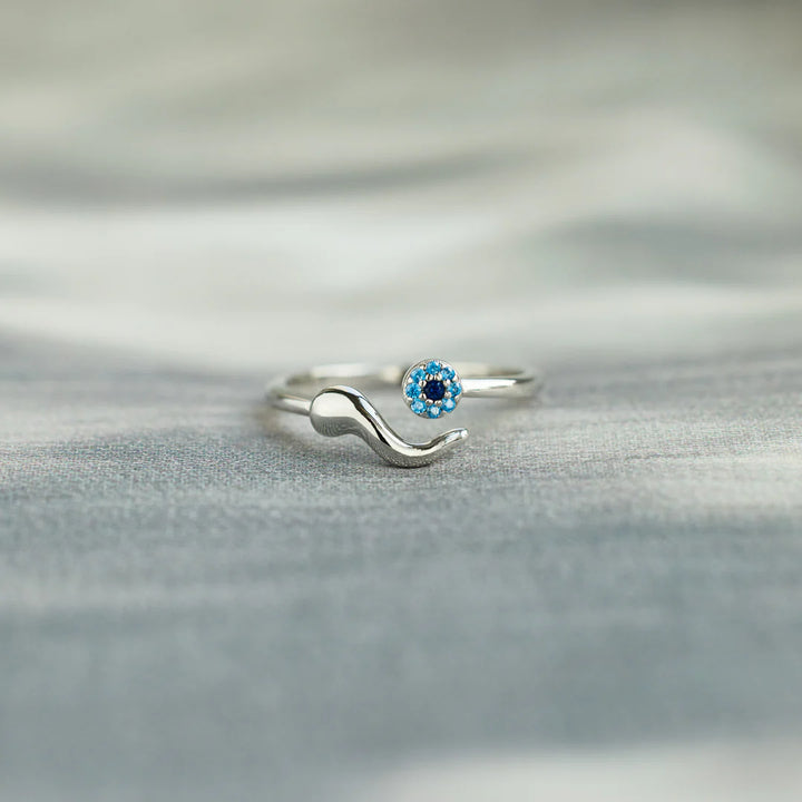 Silver Evil Eye Ring