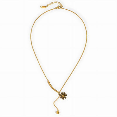 Golden Daisy Tassel Necklace