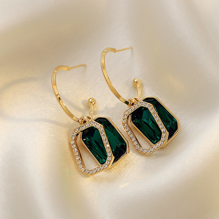 Emerald Crystal Earrings