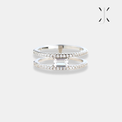 Square Cut Double Band Ring