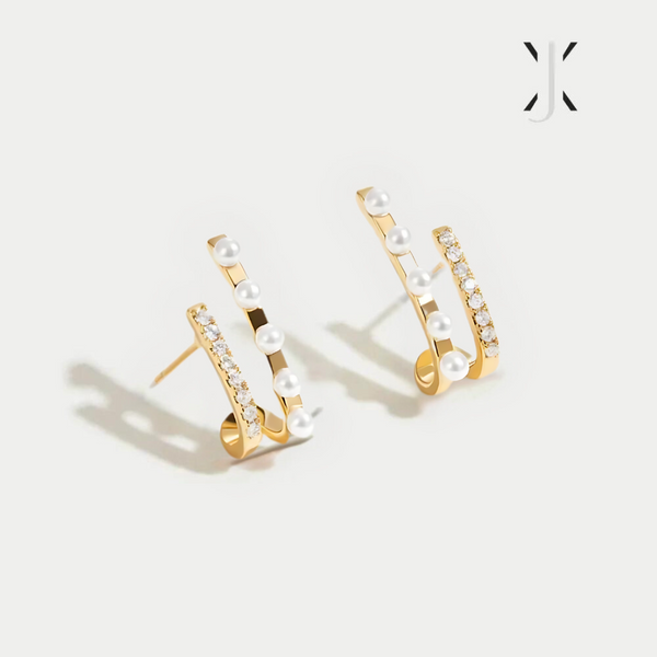 Leyla Crystal Double Hoop Earrings