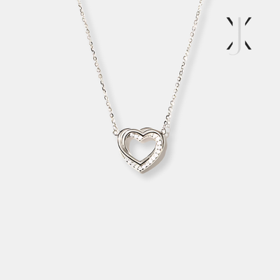 Pavé Linked Hearts Necklace