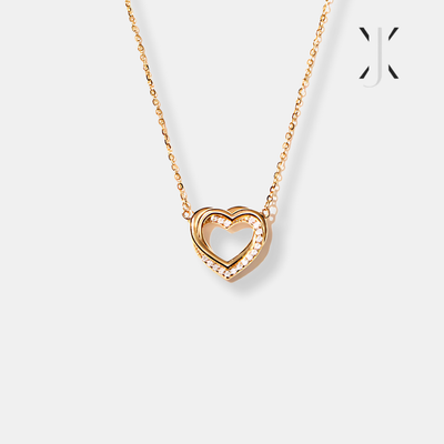 Pavé Linked Hearts Necklace
