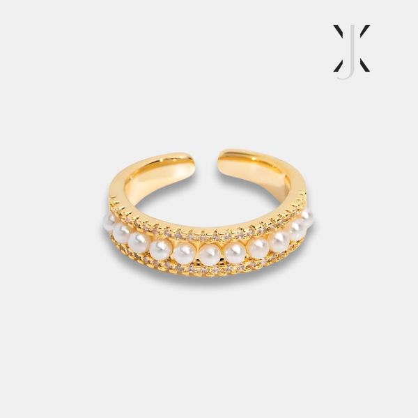 Luxury Gold Pearl Ring