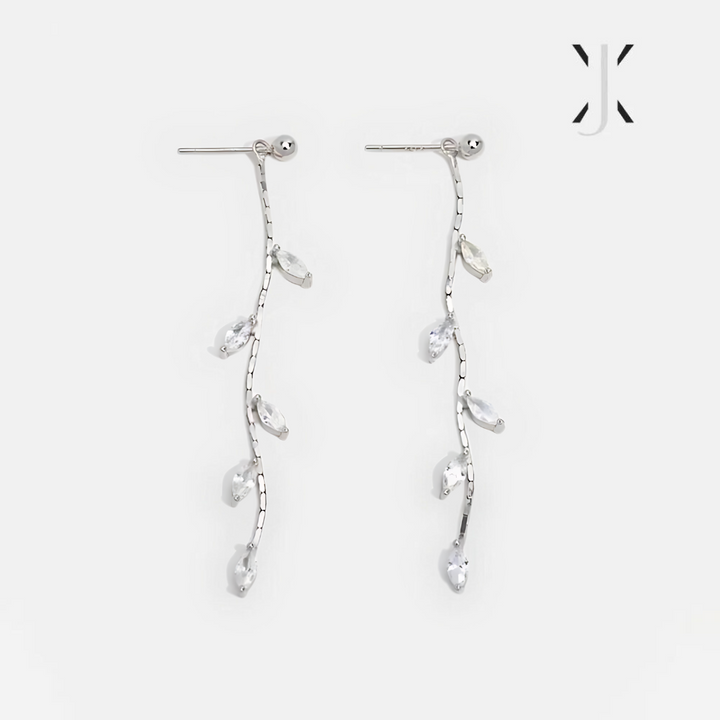 Crystal Leaf Earrings