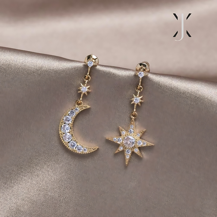 Crystal Moon & Star Earrings