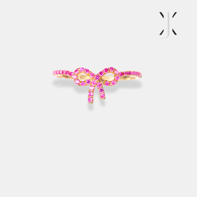Pink Pavé Bow Ring