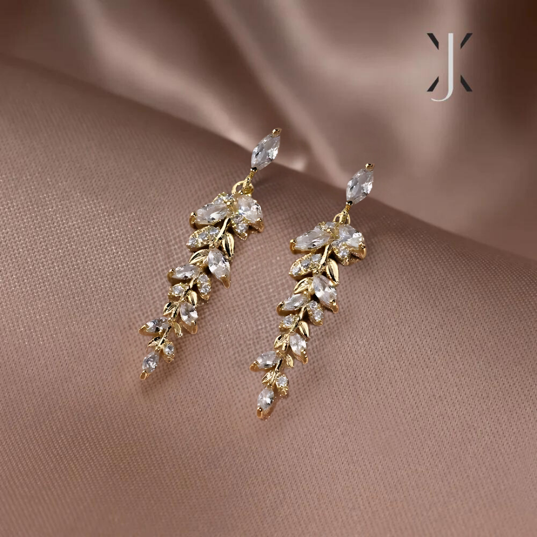 18K Gold Leaf Drop Earrings