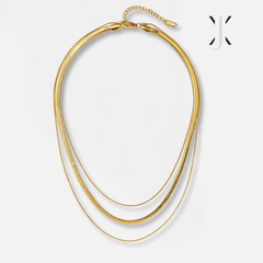 Gold Multi-Layered Chain  Necklace