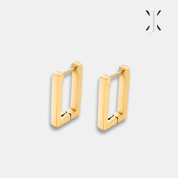 Gold Rectangle Earrings