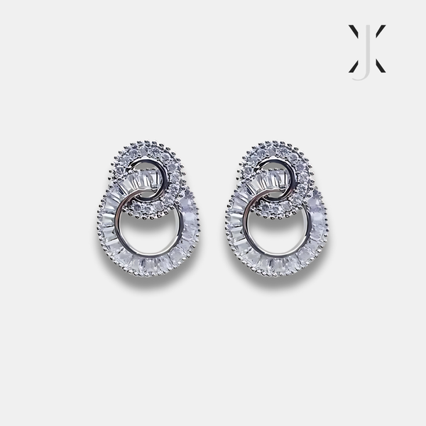 Double Crystal Hoop Earrings