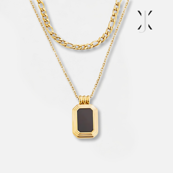 Layered Gold Black Pendant