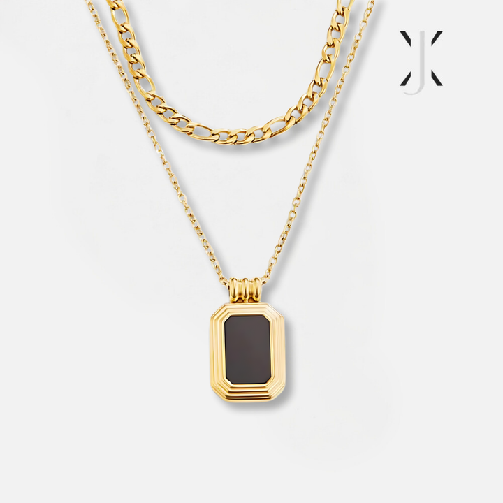 Layered Gold Black Pendant