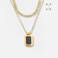 Layered Gold Black Pendant