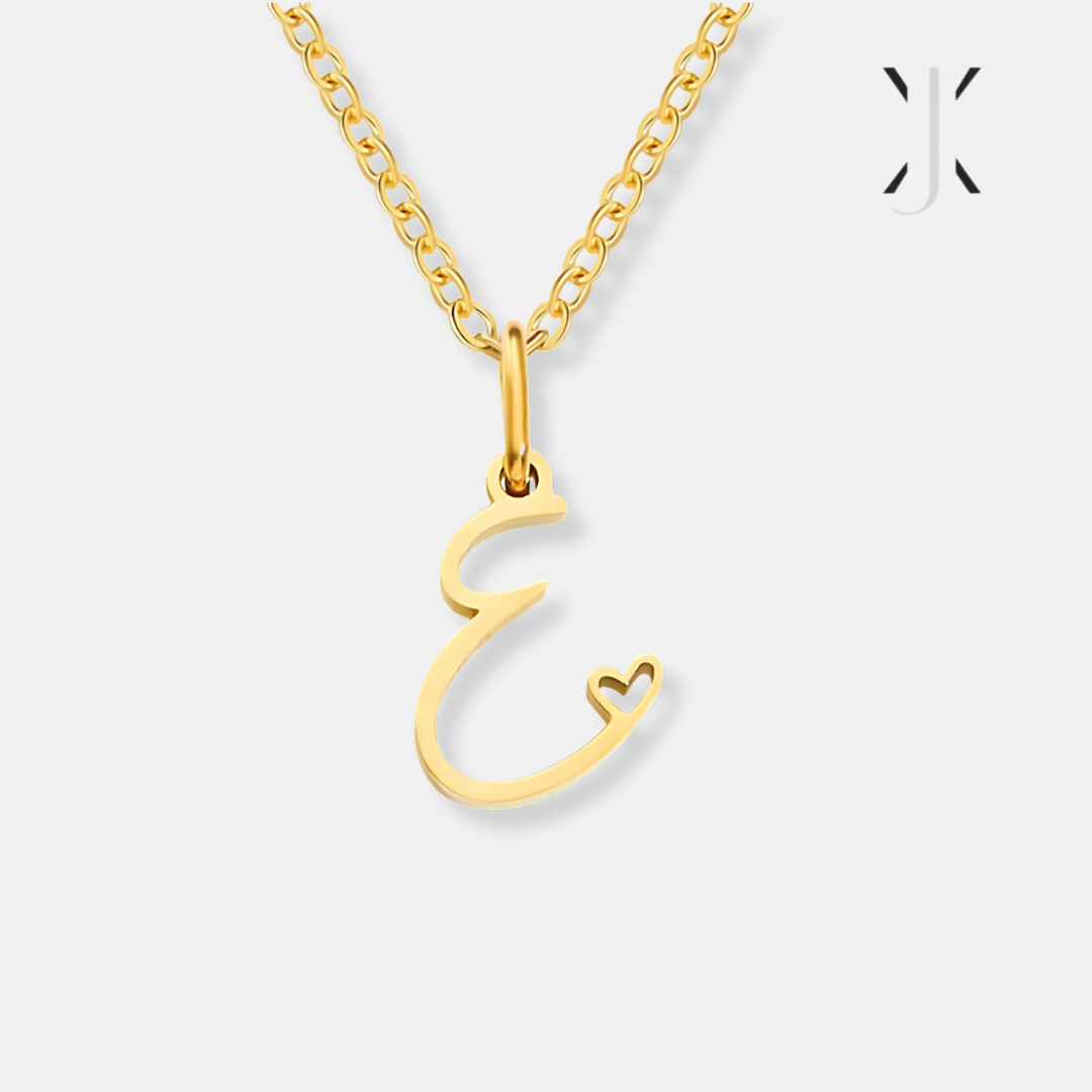 Gold Letter Heart Necklace