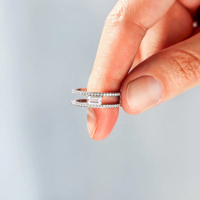Square Cut Double Band Ring