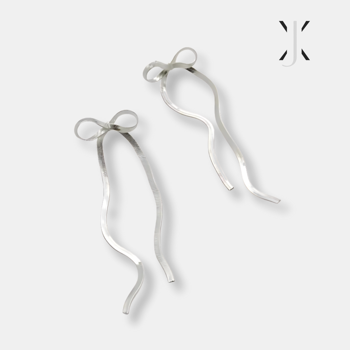 Silver Bow Earrings