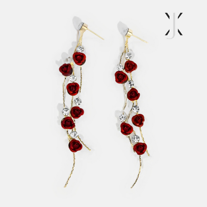 Rose Flower Drop Earrings