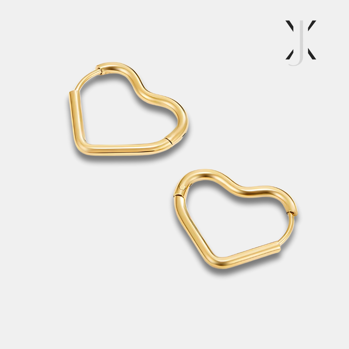 Heart Gold Hoops