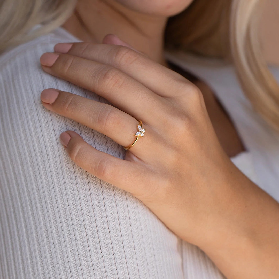 Sweet Full Diamond Butterfly Ring