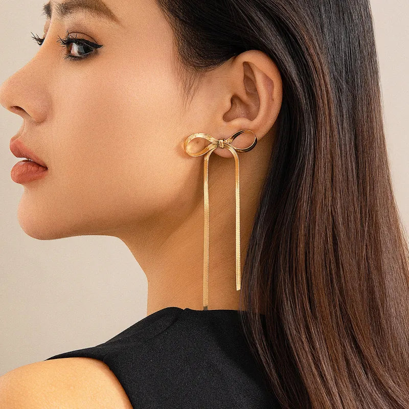 Silver Bow Earrings