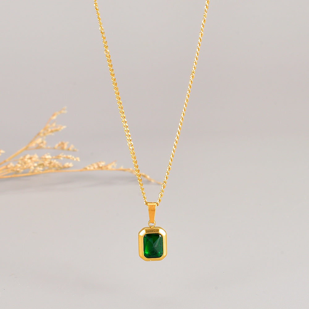 Zirconia Rectangle Pendant