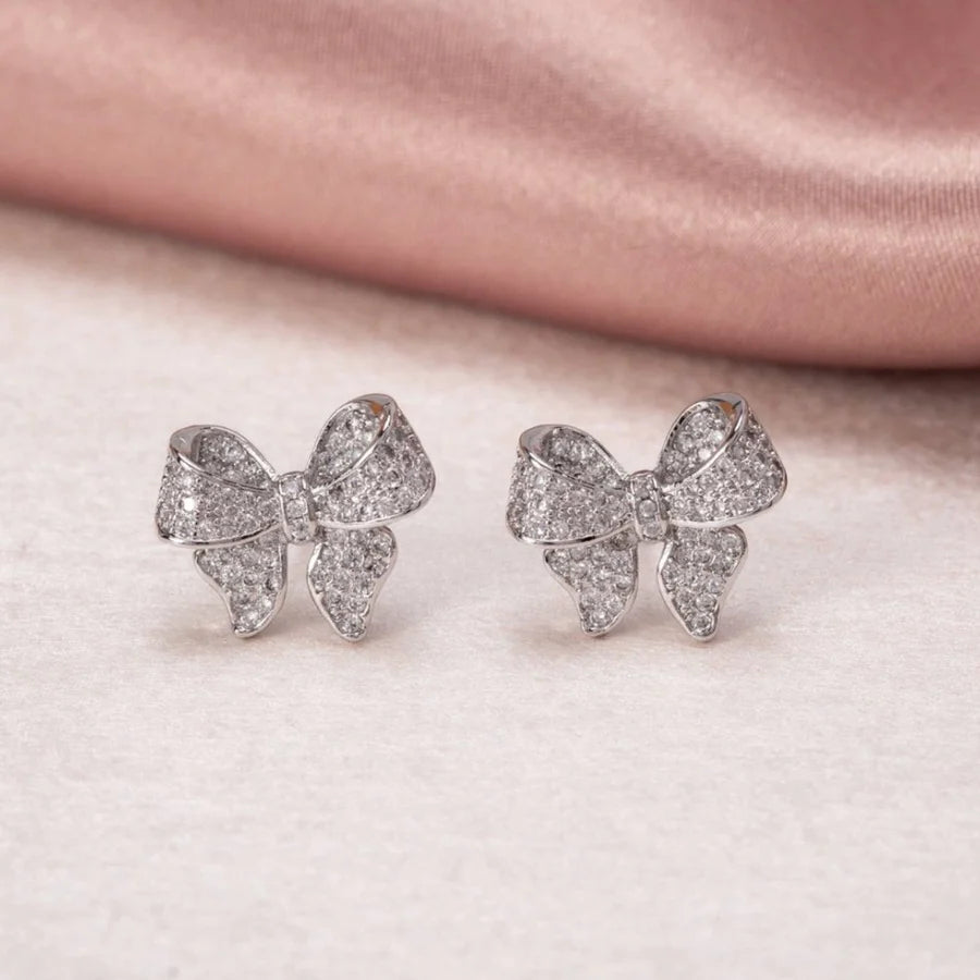 925 Sterling Silver Bow Earrings