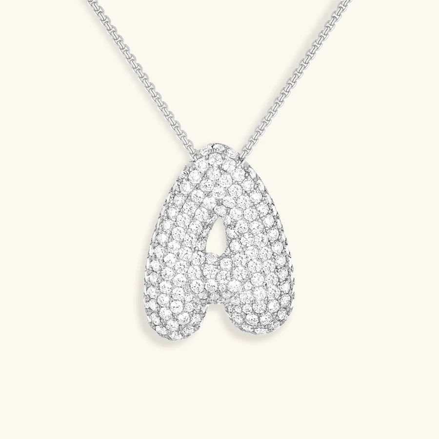 BUBBLE INITIAL DIAMOND NECKLACE