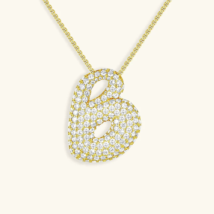 BUBBLE INITIAL DIAMOND NECKLACE