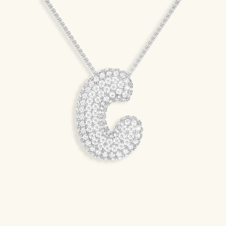 BUBBLE INITIAL DIAMOND NECKLACE