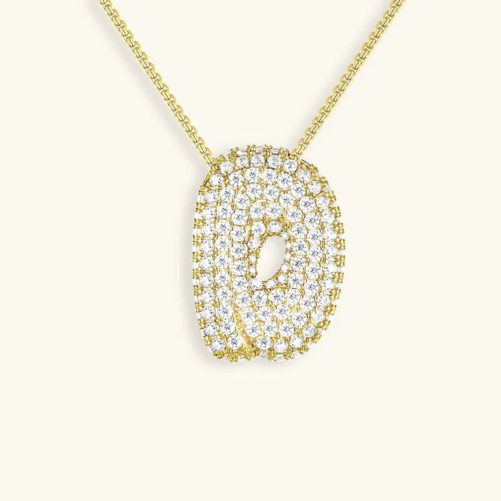 BUBBLE INITIAL DIAMOND NECKLACE