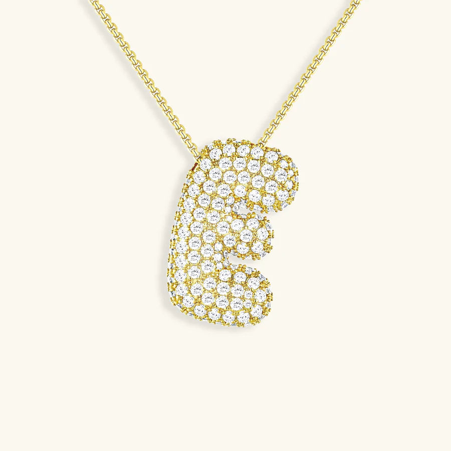 BUBBLE INITIAL DIAMOND NECKLACE