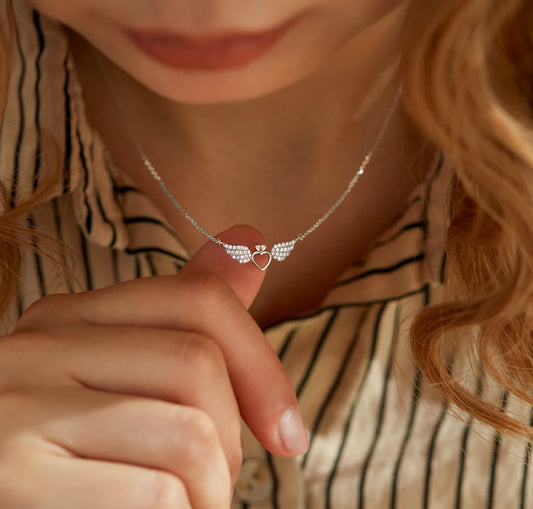 Angel Heart Wings Necklace