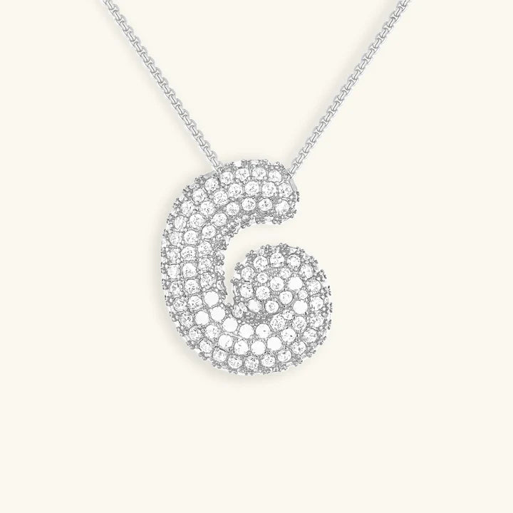 BUBBLE INITIAL DIAMOND NECKLACE