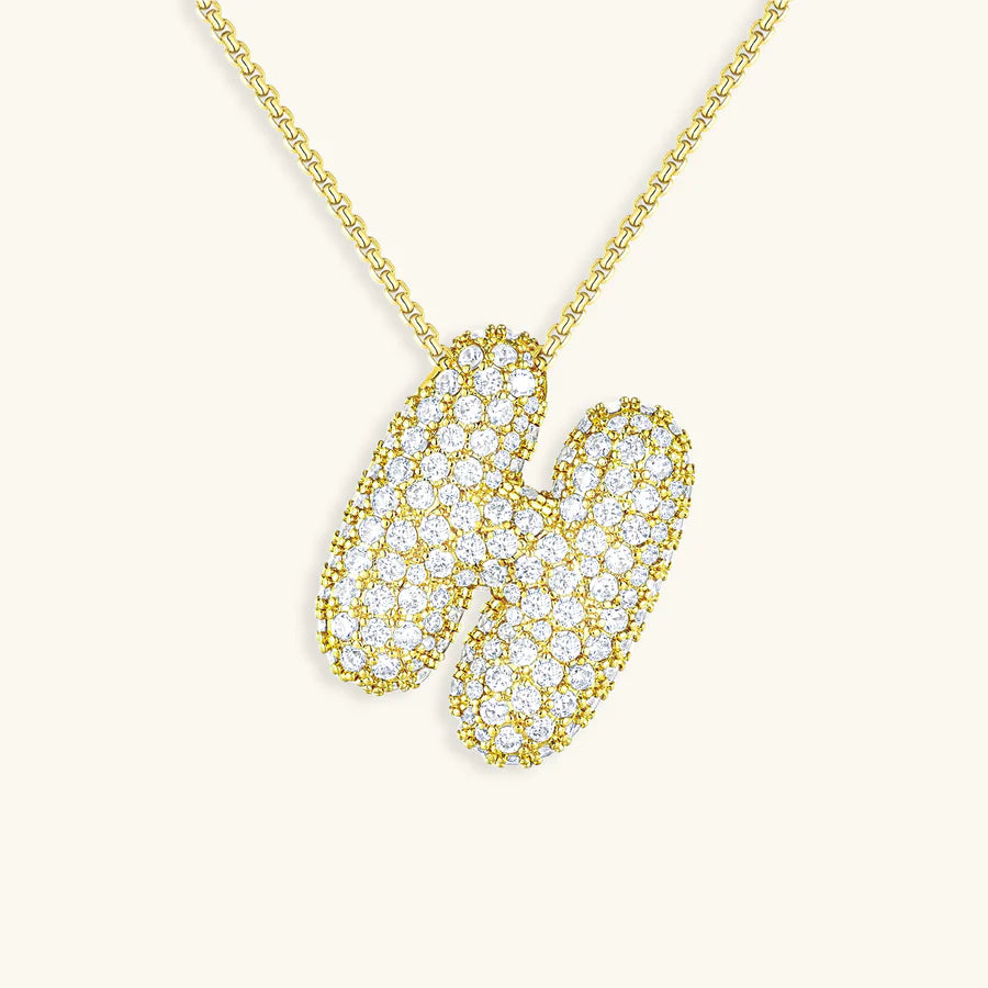 BUBBLE INITIAL DIAMOND NECKLACE