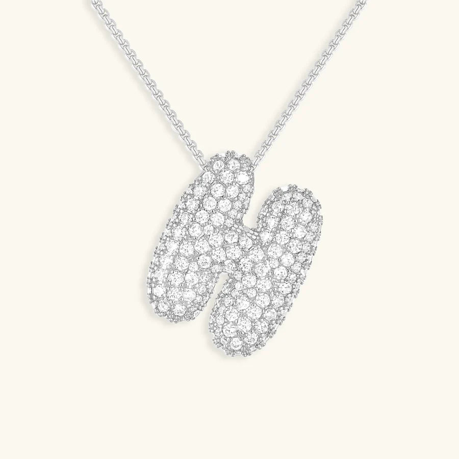 BUBBLE INITIAL DIAMOND NECKLACE