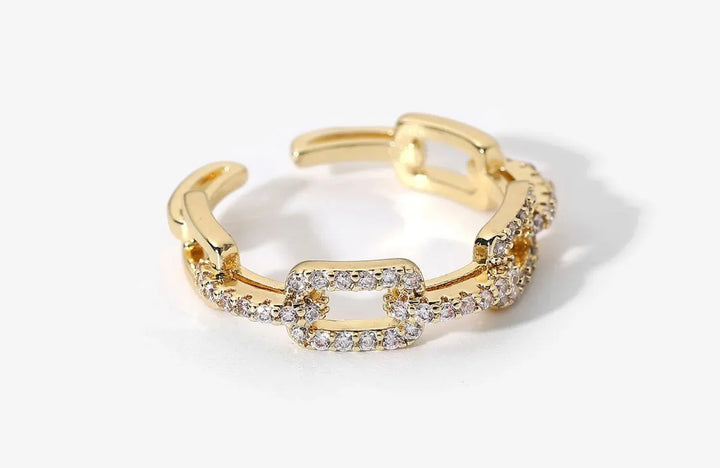 Diamond Chain Link Ring