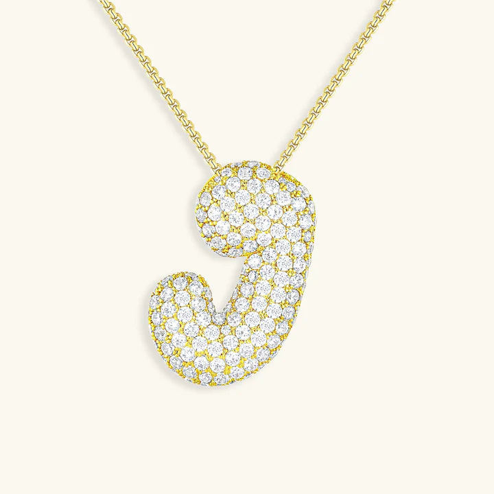 BUBBLE INITIAL DIAMOND NECKLACE