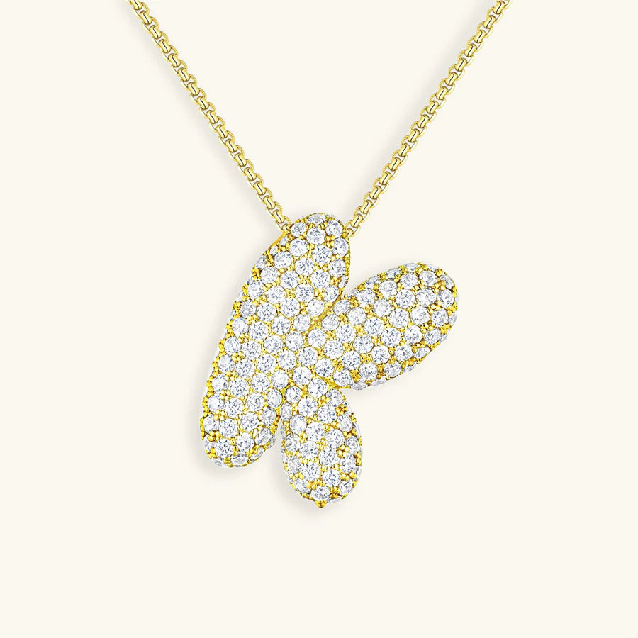 BUBBLE INITIAL DIAMOND NECKLACE