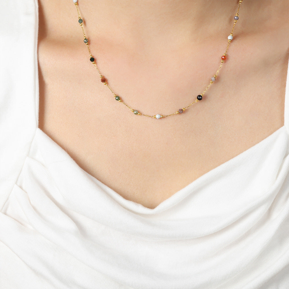 Lulu Beaded Stone Necklace