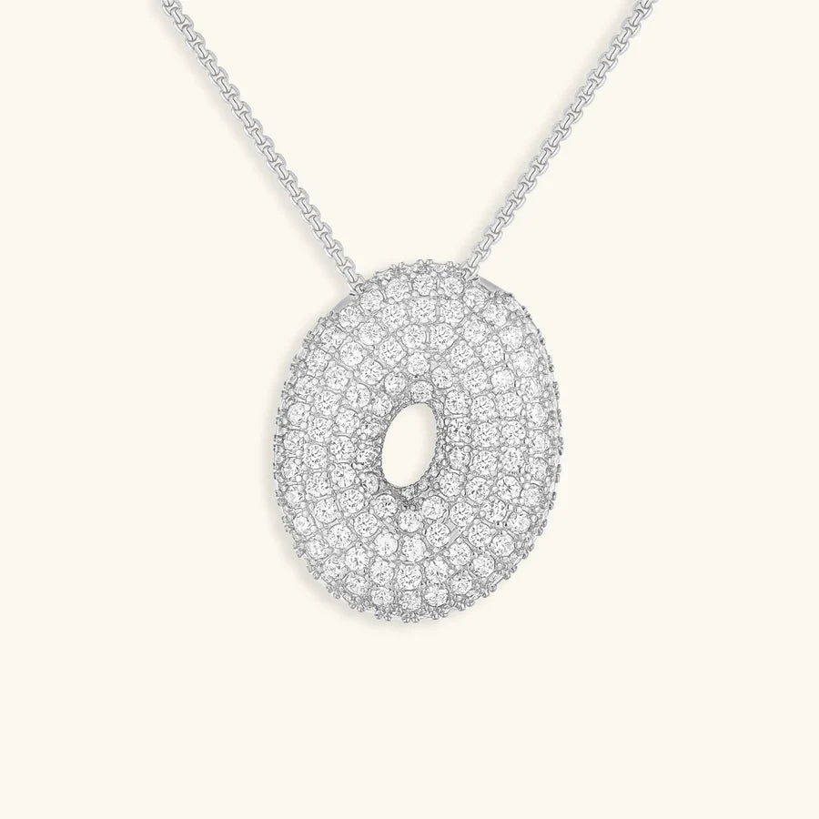 BUBBLE INITIAL DIAMOND NECKLACE