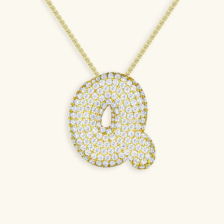 BUBBLE INITIAL DIAMOND NECKLACE